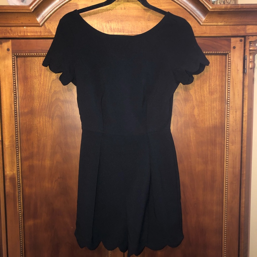 Black Romper with scalloped edges
